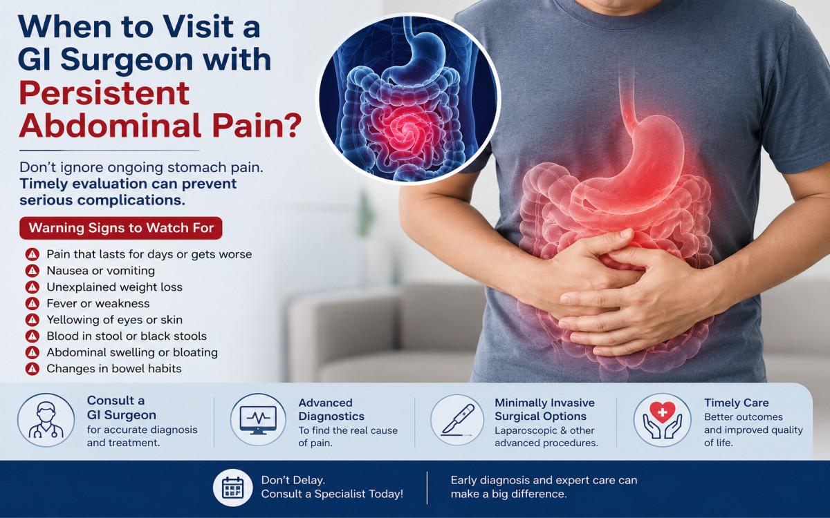 When to Visit a GI Surgeon with Persistent Abdominal Pain?