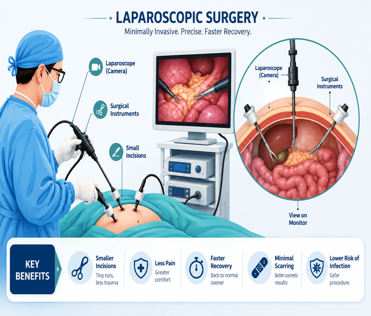 Laparoscopic surgery illustration