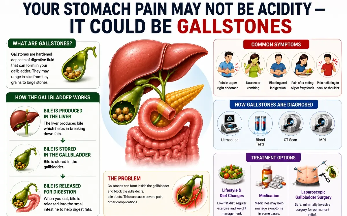 Your Stomach Pain May Not Be Acidity — It Could Be Gallstones